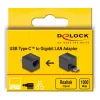 DeLOCK USB Type-C-adapter naar Gigabit LAN mini zwart