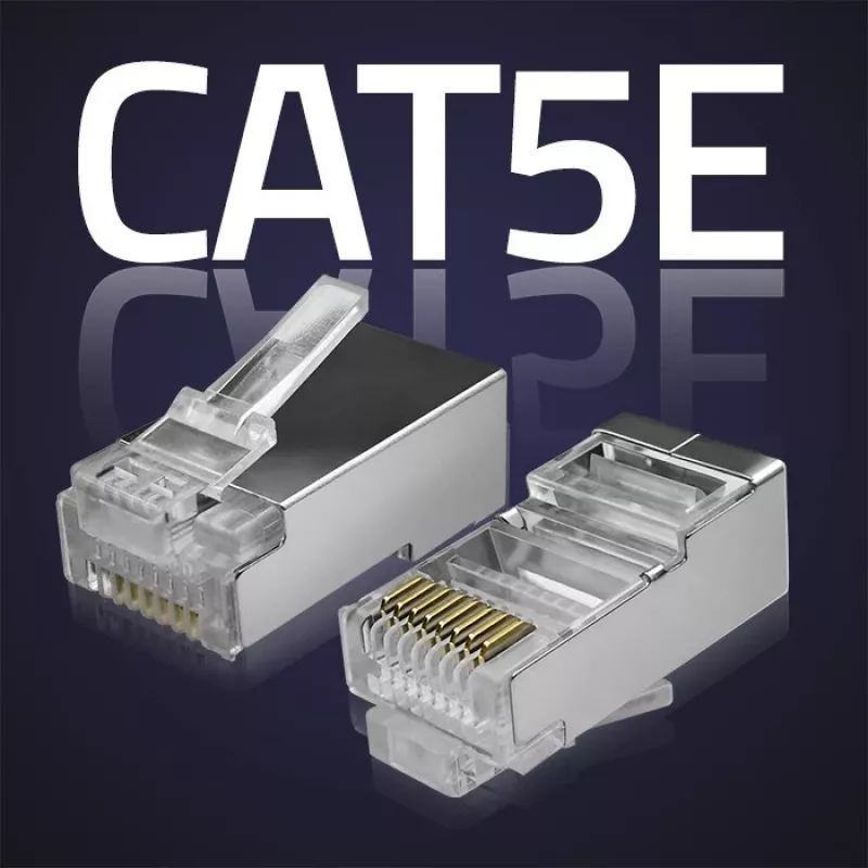 Modulaire RJ45-stekker QOLTEC 54554 CAT5e FTP, 100 stuks, zilver, kunststof, 11×22×18 mm
