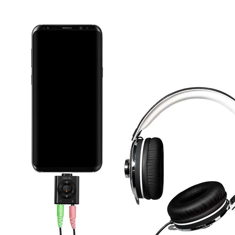 USB3.2 audio-adapter USB-C/stekker naar 2x 3,5-mm-bus 7.1