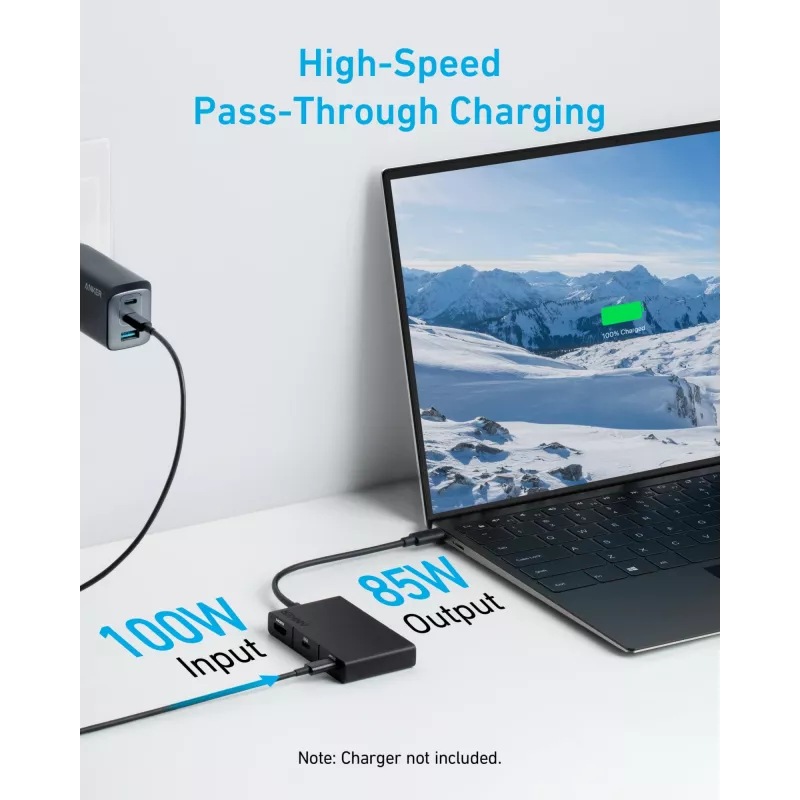 Anker 332 A8356G11 USB-C-hub 5-in-1, 4K HDMI voor één scherm, zwart