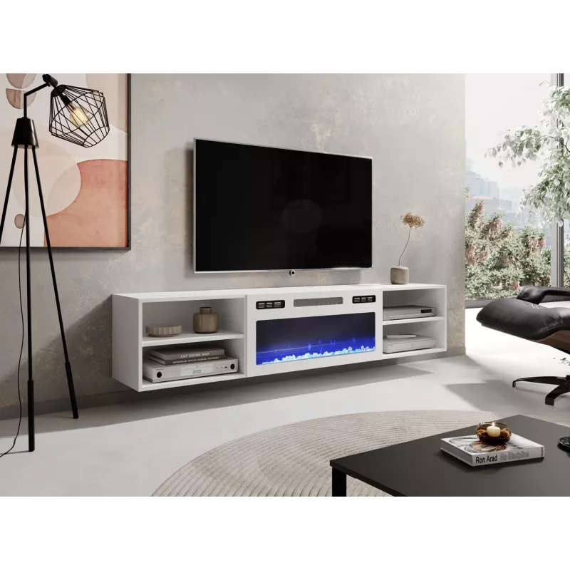 RTV-kast POLO 180x33x39 wit + haard wit