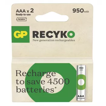 Batterijen R03/AAA NI-MH 950mAh blister 2 st.