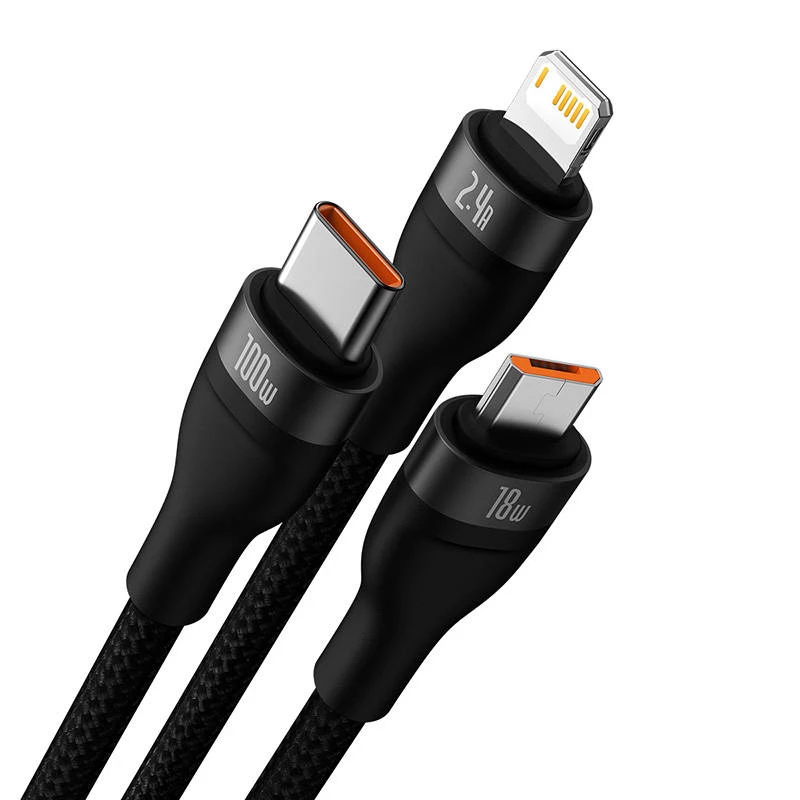 USB-kabel Baseus SUP0003351 1,2 m USB A USB C/Micro USB-A/Lightning zwart