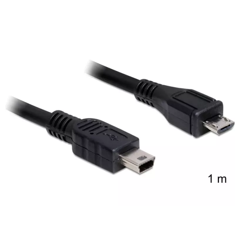 USB-kabel DeLOCK 83177 1 m Micro-USB B Mini-USB B zwart