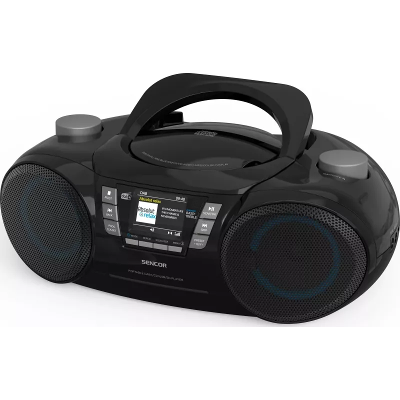 Sencor SPT 6510DB draagbare DAB+ boombox, CD/MP3/USB/SD, Bluetooth 5.3, FM RDS, 16 W, zwart