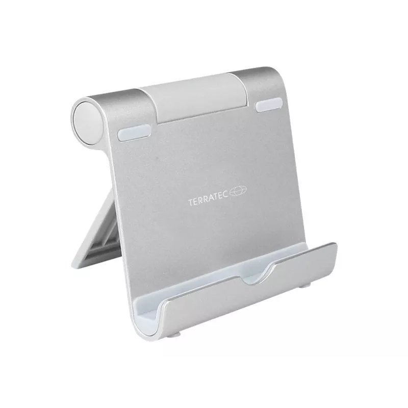 TERRATEC iTab S - houder voor mobiele telefoon / tablet - aluminium - zilver - tafelstandaard (219727)
