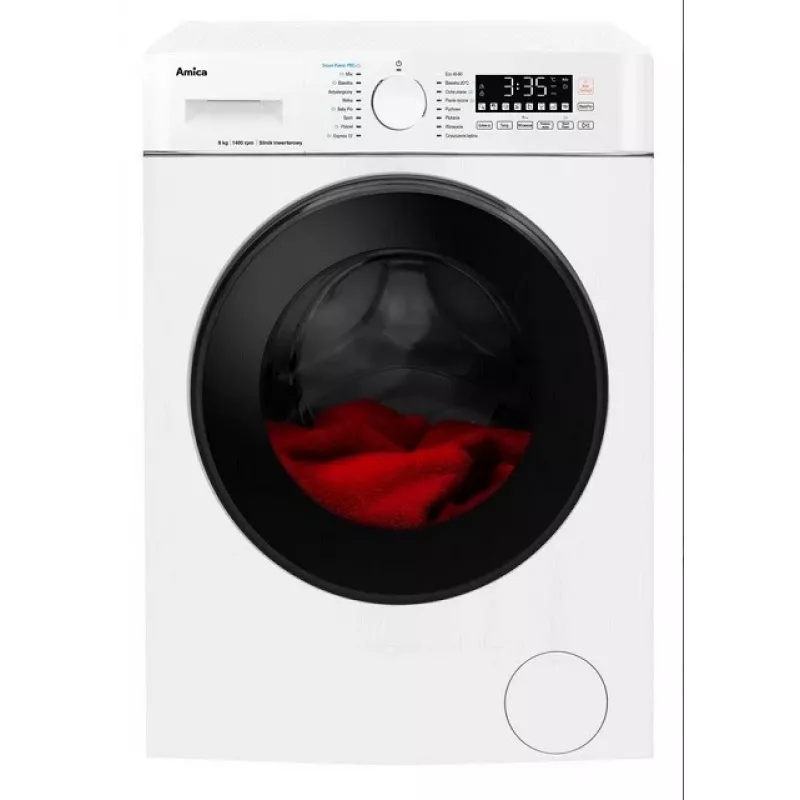 Wasmachine Amica capaciteit 8 kg, energieklasse A, 1400 t/min, 16 programma's, wit