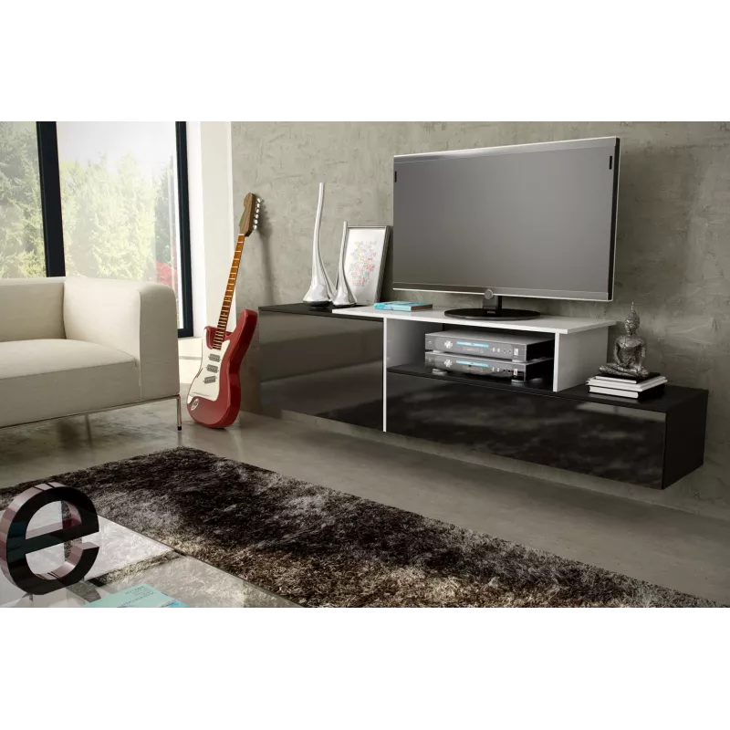 Cama TV-kast SIGMA 3 180 zwart/zwart glanzend + biały