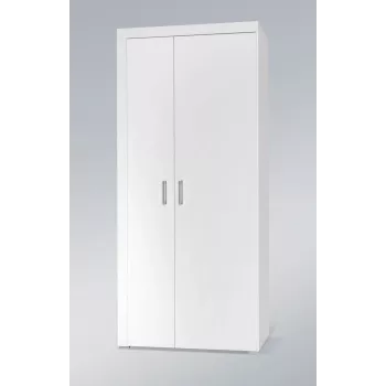 Kledingkast cama meble SAMBA wit/wit glanzend, 900×550×2030 mm, 1 legplank