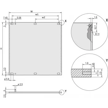 Schroff 20846453 frontplaat, EMC-afschermbaar, 6 HE, 42 TE