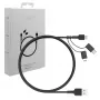 AUKEY CB-BAL5 3-in-1 gevlochten kabel, Micro USB / USB-C / Lightning, 1,2 m, zwart