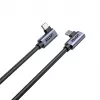 USB-C-kabel Unitek C14147ABK01-1M, 1 m, 90° haakse stekkers, USB PD 3.0 100W, data 480 Mbit/s, zwart