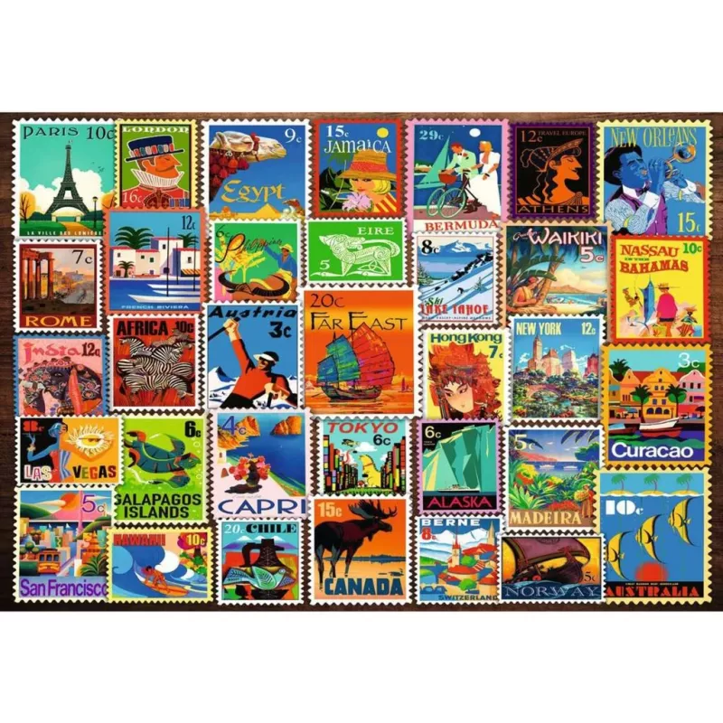 Puzzel Ravensburger Feel Well & Puzzle – Postzegels, 200 stukjes