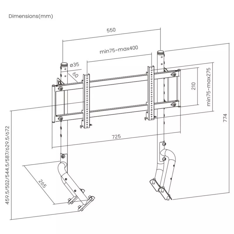 Oplite Monitor Stand R8 Single zwart retail (OP-R8-SMSB)