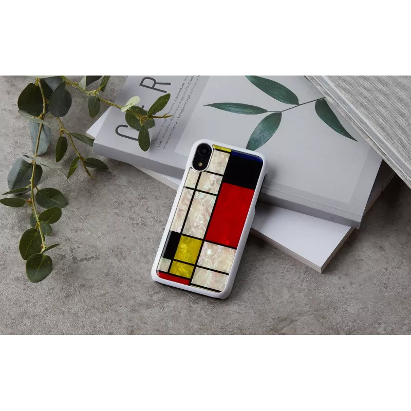 Smartphonehoesje iKins voor iPhone XR Mondrian wit – beschermende harde schaal achterkant
