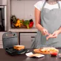 Sandwichtoaster zwart & Decker BXSA753E — 2 sandwiches, 750 W, antiaanbakplaten, 215×125 mm grilloppervlak, compact RVS
