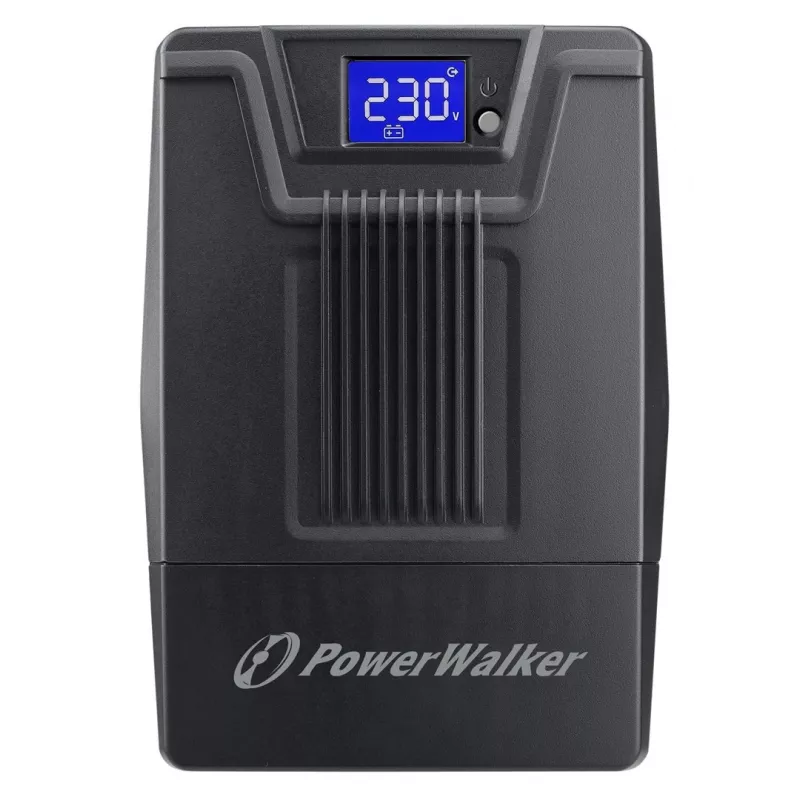 Uninterruptible Power Supply PowerWalker VI 800 SCL FR — line-interactive UPS 0,8 kVA (480 W), 2 stopcontacten type E, USB, RJ-45/RJ-11, 12V 9Ah accu, tower, zwart