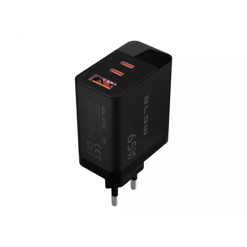 LCD-wandlader USB-stopcontact + USB-Cx2 PD 65W GAN zwart wattmeter