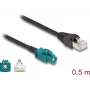 DELOCK netwerkkabel 91371 — HSD Z naar RJ-45, vergulde contacten, 0,5 m, zwart