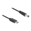 DeLOCK USB Type-C-stroomkabel 1 m 5,5 x 2,1 mm stekker 5 V 1,5 A