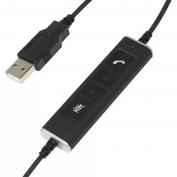 Mono USB-headset Plusonic 10.1P — eenoorige USB-headset compatibel met Teams en Skype