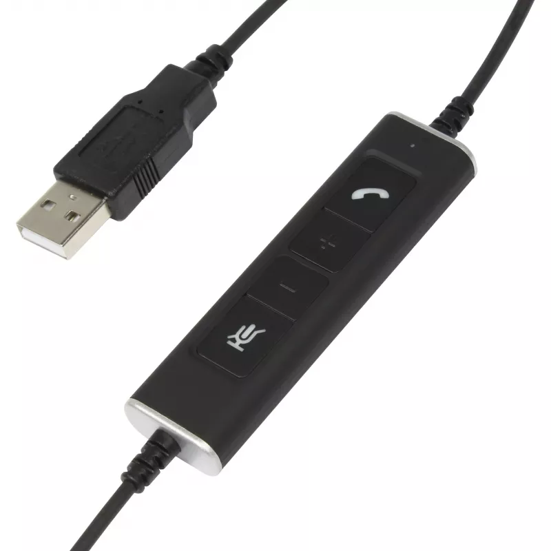 Mono USB-headset Plusonic 10.1P — eenoorige USB-headset compatibel met Teams en Skype
