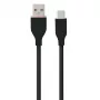 Siliconen kabel USB Type-A - Type-C (zwart, 1 m)
