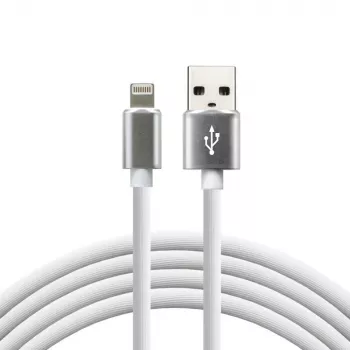 everActive kabel USB Lightning 1m - wit, silicone, snelladen, 2,4A - CBS-1IW