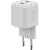 USB-C dual-fast oplader Nano, PD, GaN, 35 watt (wit, 2x USB-C, Power Delivery 3.0)