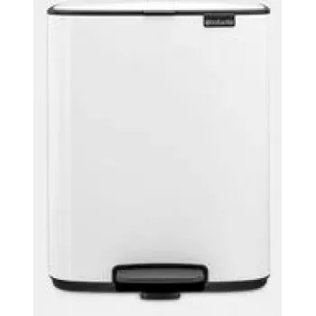 Brabantia Bo pedaalemmer 12 L rechthoekig staal wit