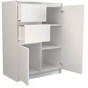 Ladekast Top e shop 2D2S BIEL — 2 laden, wit, 700×400×970 mm, spaanplaat