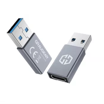Adapter GRAUGEAR G-AD-CTA-10G USB-A naar USB-C zilver
