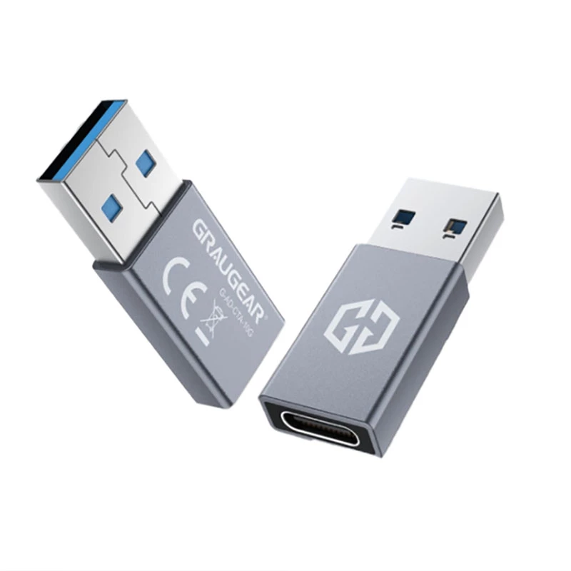 Adapter GRAUGEAR G-AD-CTA-10G USB-A naar USB-C zilver