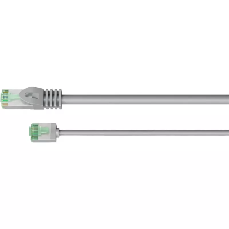 Goobay ultra-flexibele CAT 8.1 patchkabel slank U/FTP grijs - extra korte stekker 99,9% (74345)