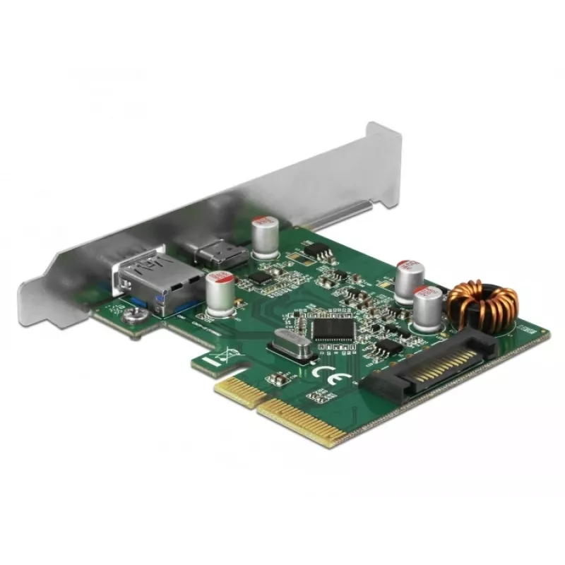 DeLOCK 90299 PCIe x4-kaart, 1x USB Type-C + 1x USB Type-A, USB 3.2 Gen 2 (10 Gbps)