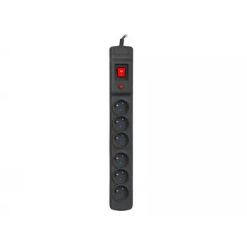 Stekkerdoos ARMAC Multi M6 overspanningsbeveiliging, 6 stopcontacten, 10 m kabel, zwart