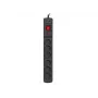 Stekkerdoos ARMAC Multi M6 overspanningsbeveiliging, 6 stopcontacten, 10 m kabel, zwart
