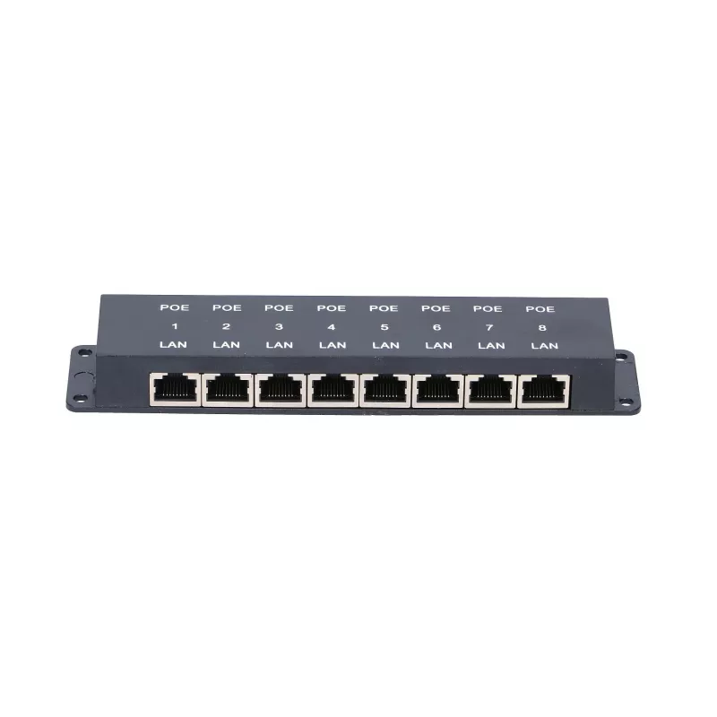 Extralink 8-poorts PoE-injector, 8x 100 Mb/s RJ45