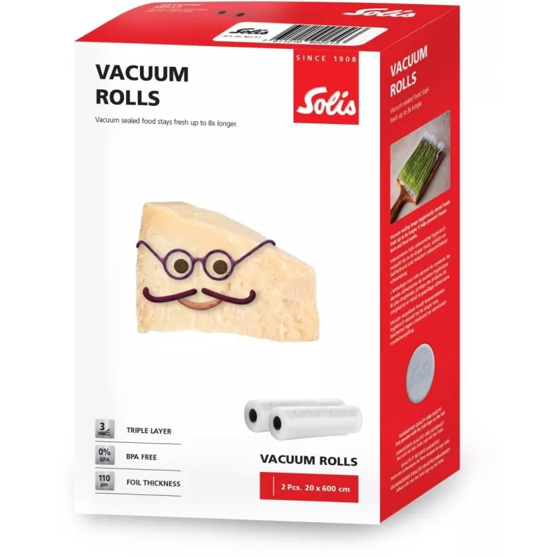 Solis Vac Rolls rollen voor vacuümverpakker 20 x 600 cm, 2 rollen