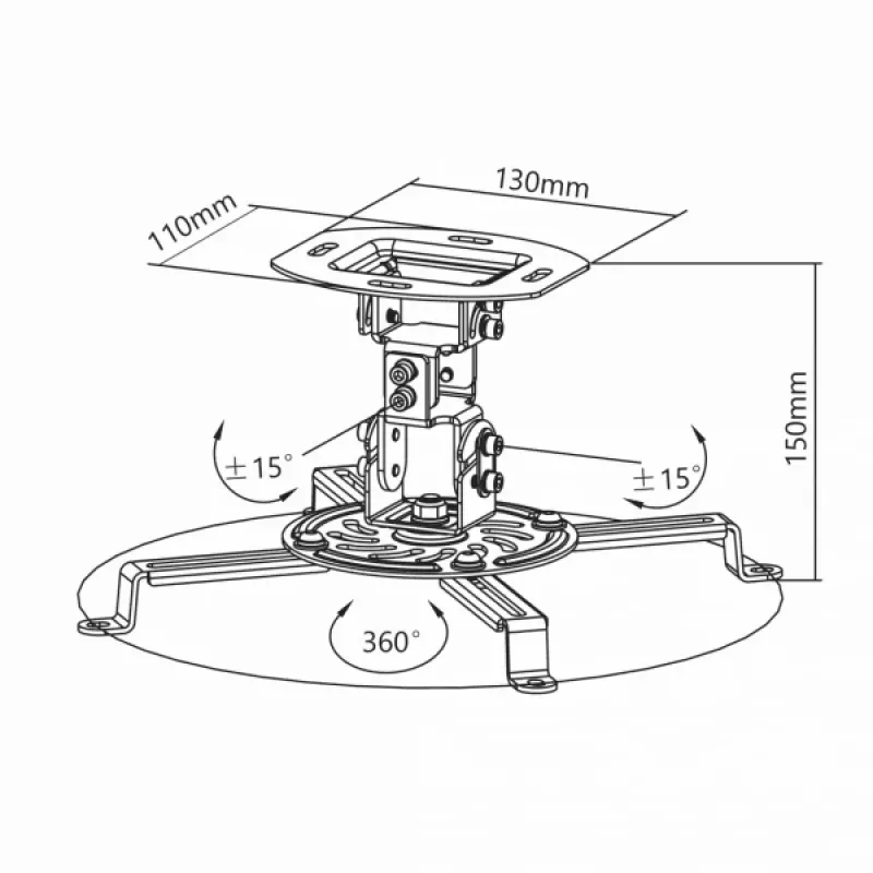 Sbox PM-18 projector-plafondsteun