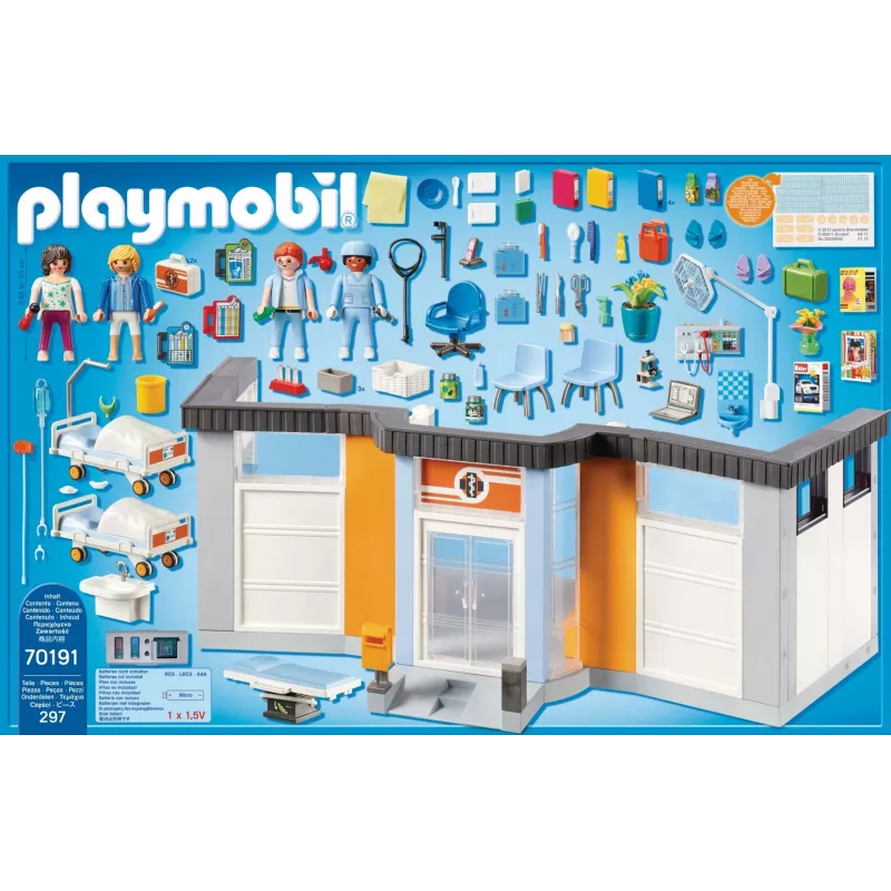 Speelgoedfiguur Playmobil 70191 ingerichte ziekenhuisvleugel 297 onderdelen