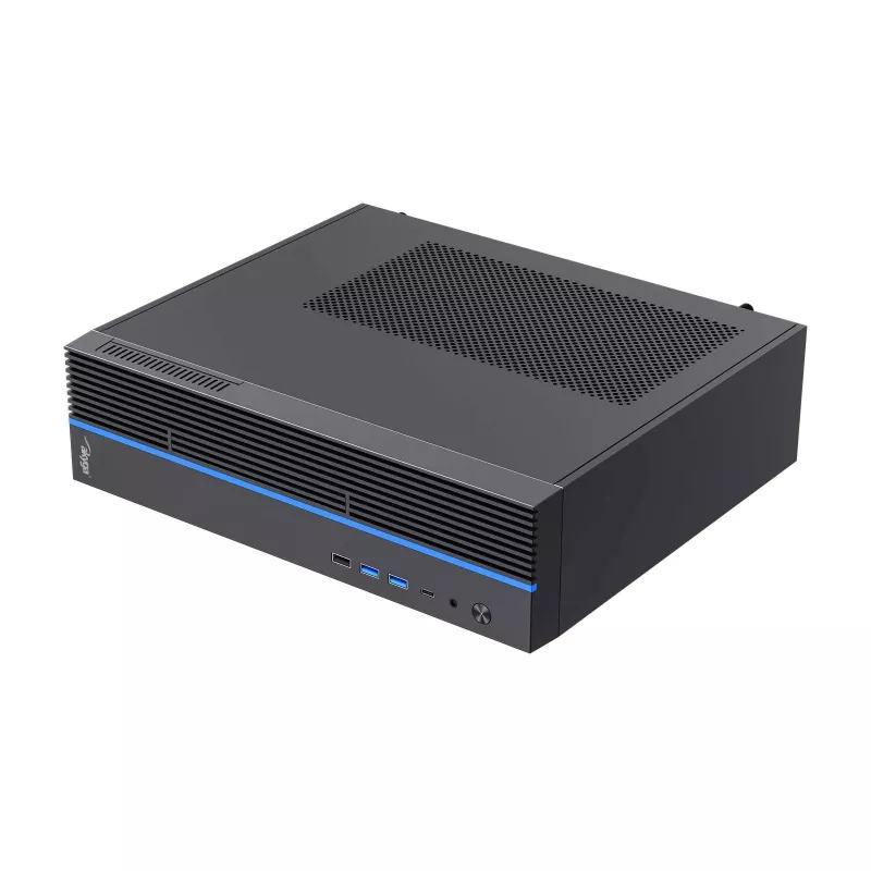 Akyga AK-302-01BL SFF-pc-behuizing, Micro-ATX / Mini-ITX, USB-C + 2x USB 3.0 + USB 2.0, zonder voeding, zwart