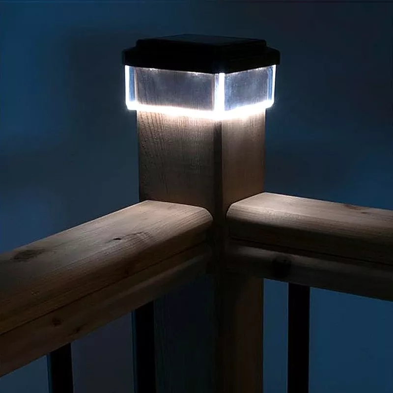 GB128 LED-solarlamp voor hekpalen en tuin, zwart - groen blauw