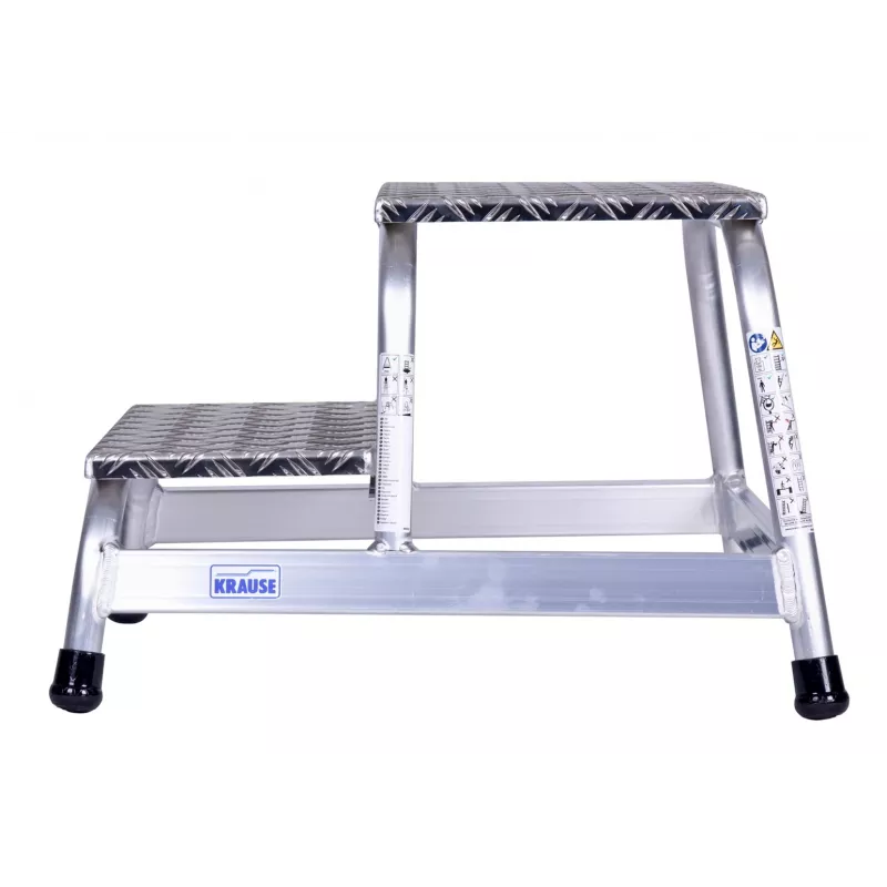 Opstapje Krause 805027, aluminium 2 treden, max. belasting 150 kg, 680 mm lengte, 41 cm hoogte