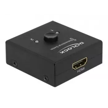 DeLock HDMI 2-1 bidirectioneel 4K 60 Hz compact - retail box - video-/audioswitch - 2 x HDMI - desktop (64072)