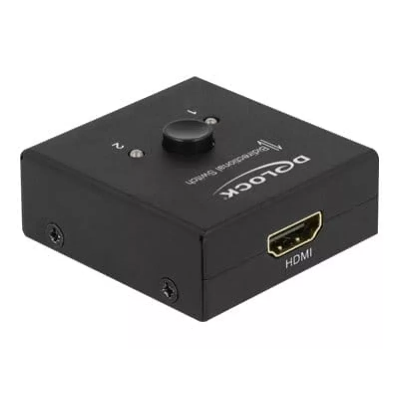 DeLock HDMI 2-1 bidirectioneel 4K 60 Hz compact - retail box - video-/audioswitch - 2 x HDMI - desktop (64072)