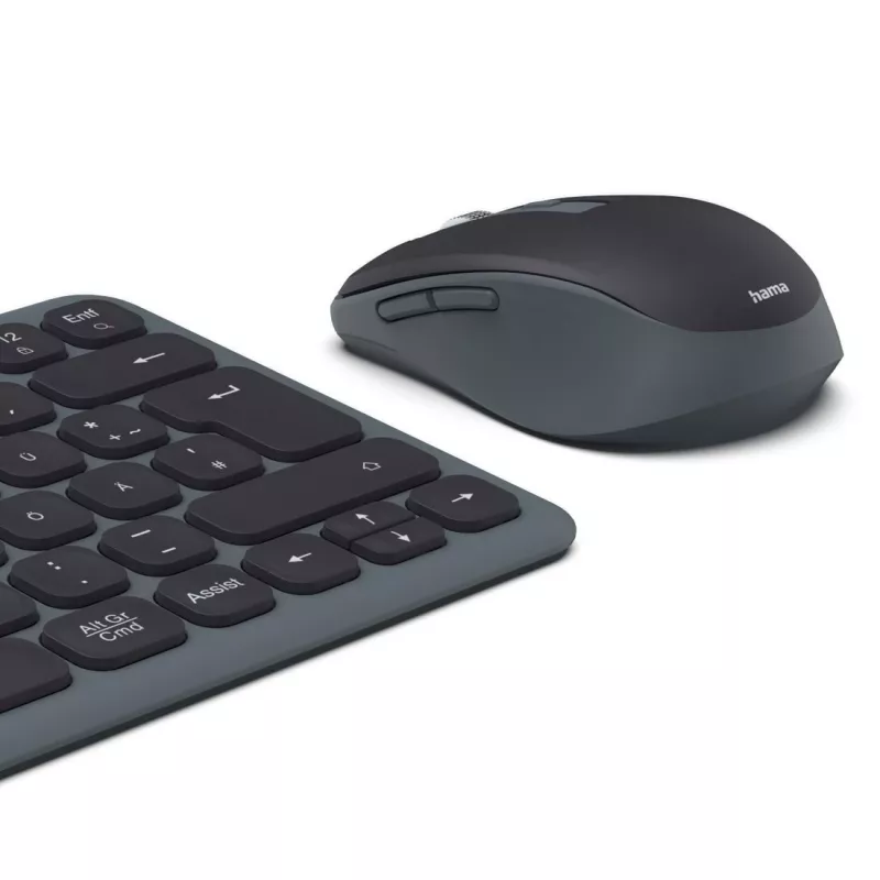 Multi-device toetsenbord- en muisset zwart grijs