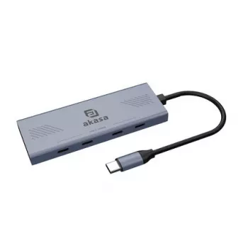 Akasa 4-poorts USB-C (USB 3.2 Gen 2) multiport hub met USB-C connector aluminium (geanodiseerd) AK-CBCA32
