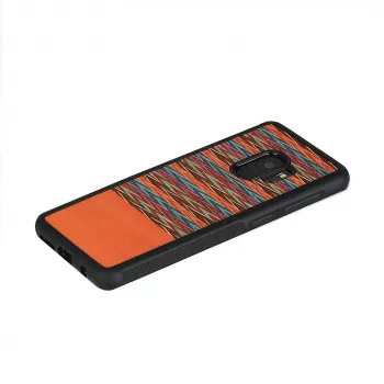 Smartphonehoesje man and wood voor Galaxy S9 — bruin ruitpatroon met zwarte rand
