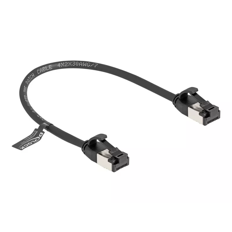 Netwerkkabel DeLOCK RJ45 kabel stekker op stekker Cat.8.1 0,25 m zwart